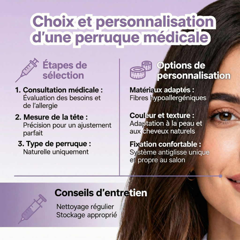 Choix et personnalisation d'une perruque naturelle