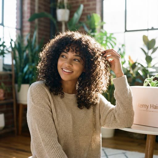Perruque Remi Hair portée par une jeune femme
