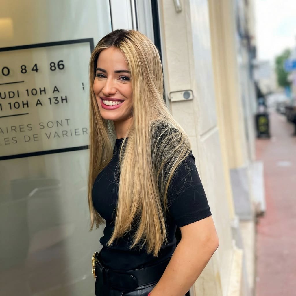 Perruque naturelle blonde balayage