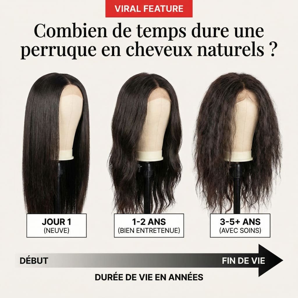 Combien de temps dure une perruque en cheveux naturels ?