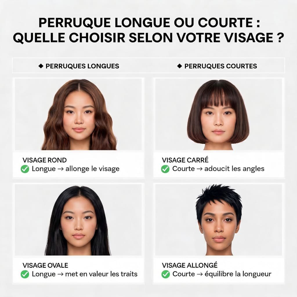 Perruque longue ou courte, laquelle choisir selon votre visage ?