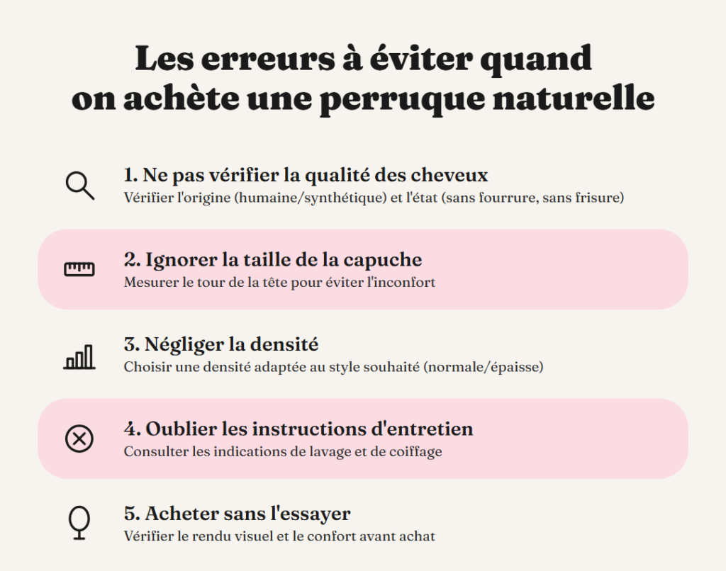 Les erreurs à éviter quand on achète une perruque naturelle